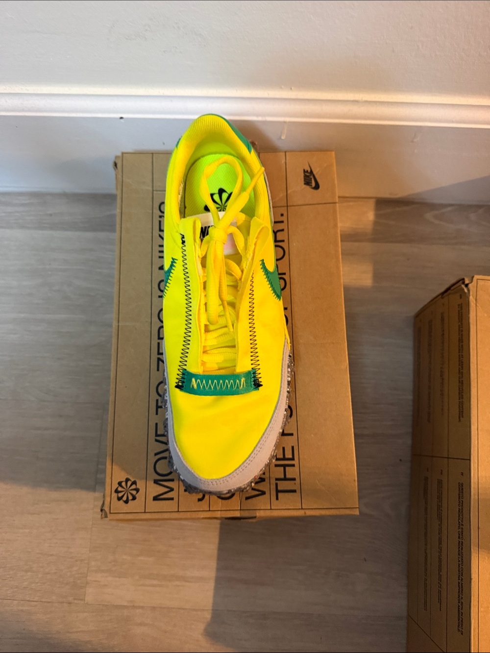 Nike Kids Neon Yellow Sneaker with Green Accents